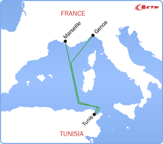 CTN Tunisia Ferries map