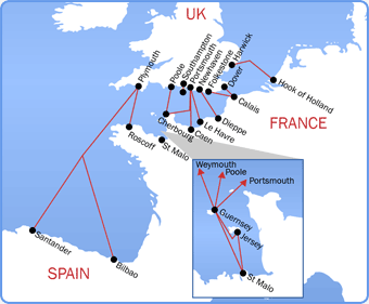 UK Ferries map