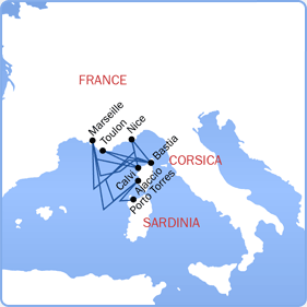 Corsica Ferries map